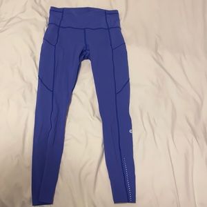 Lululemon crop electric blue leggings- size 6